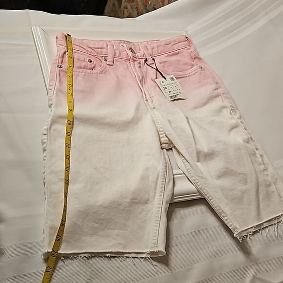 NWT Zara Pink White Ombre High Rise Bermuda Shorts 4 - Picture 12 of 12